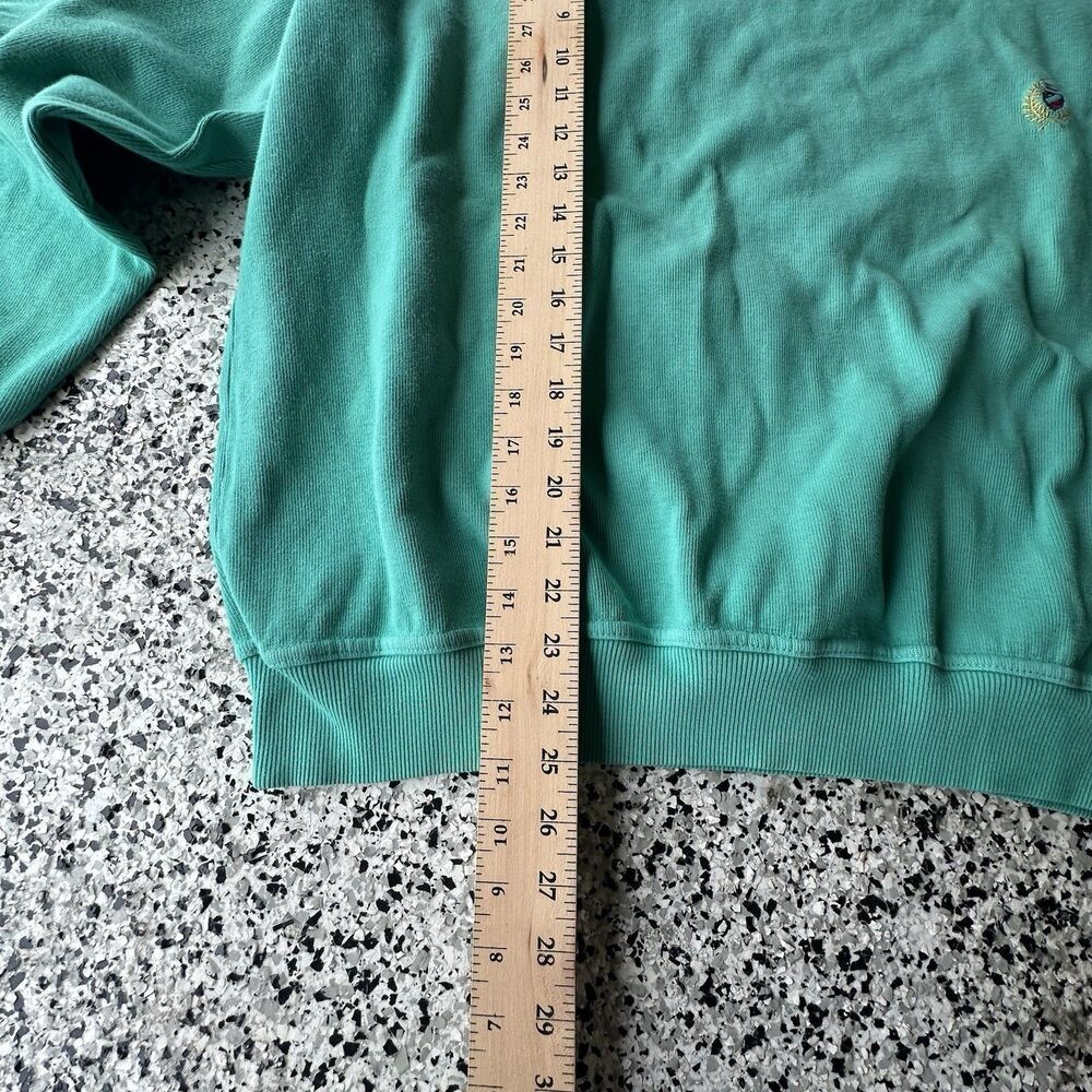 Vintage Jantzen Sweatshirt Mens XL Teal Crest Logo Made in USA Embroidery 90's - Picture 3 of 8